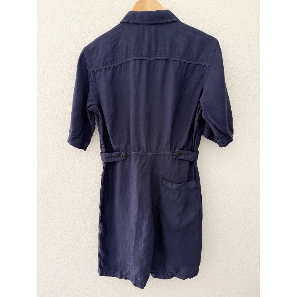 Alex Mill Womens 100% Linen Romper Shortall Small Blue Playsuit - Picture 2 of 4